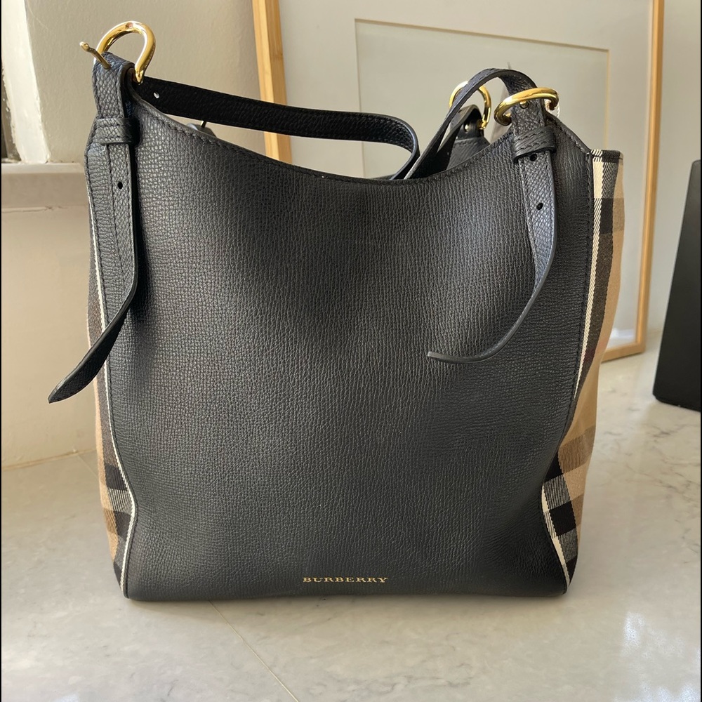 BURBERRY Novacheck Print detail Leather Tote